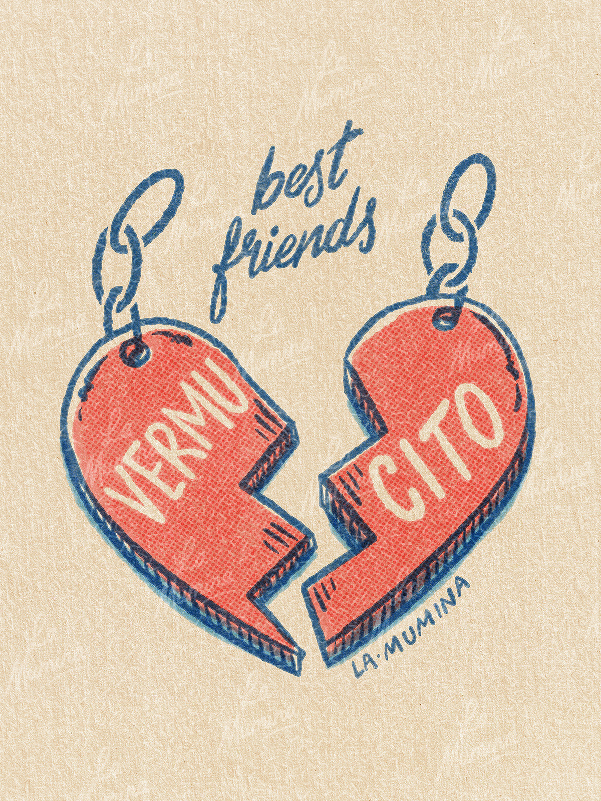 BEST FRIENDS VERMUCITO Lámina ilustrada La Mumina