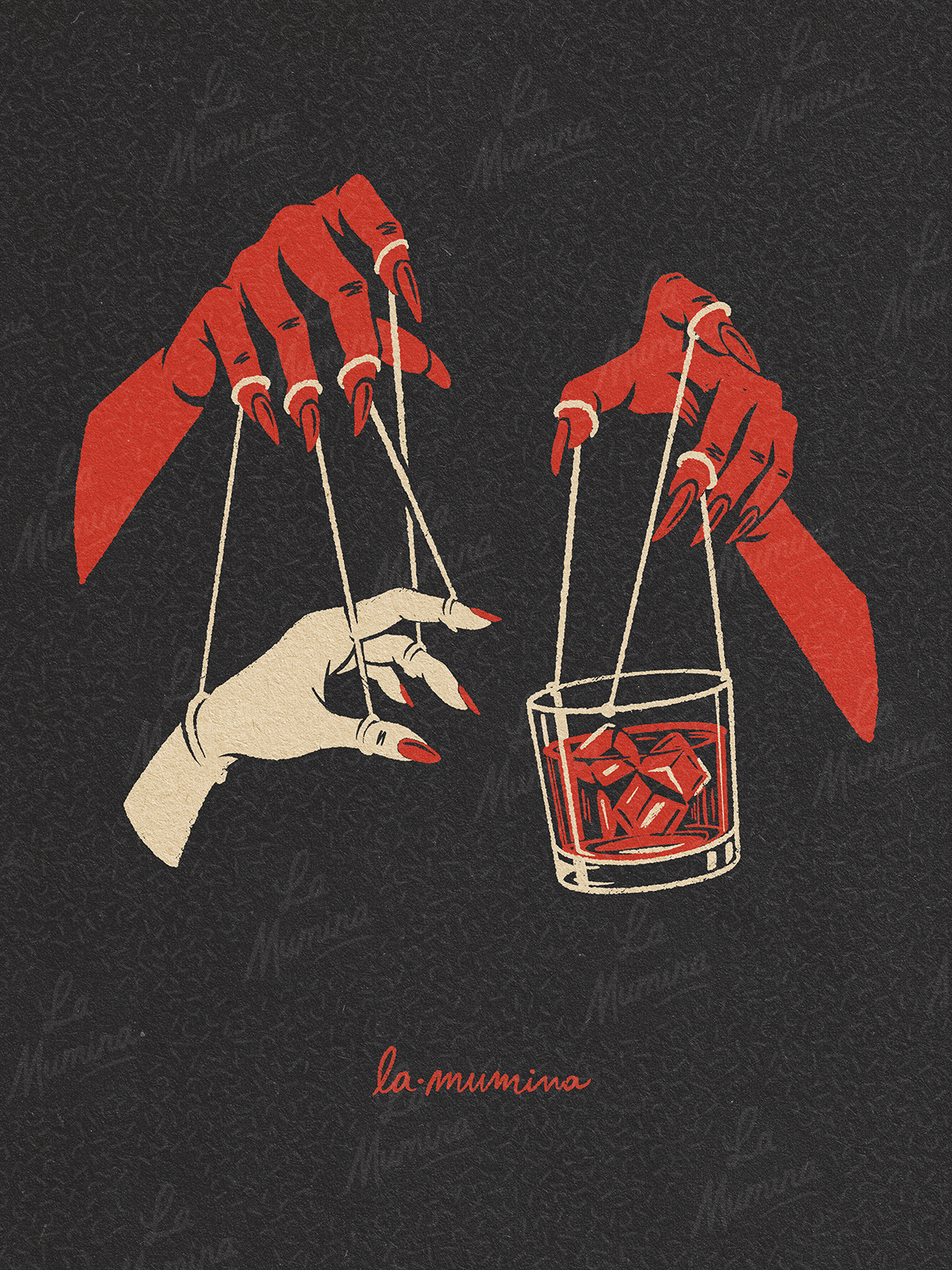 UN NEGRONI Lámina ilustrada La Mumina
