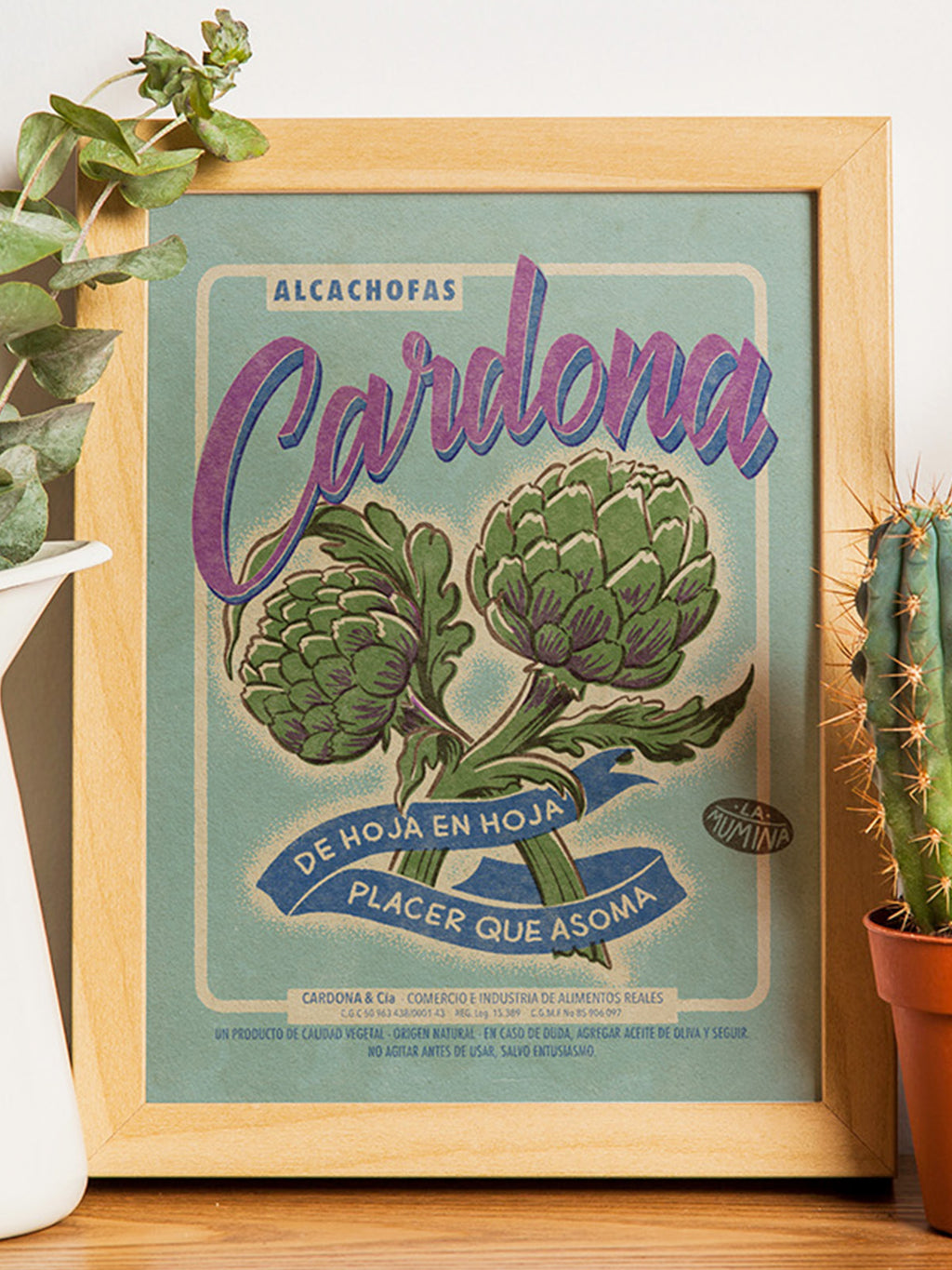 ALCACHOFAS CARDONA Lámina ilustrada La Mumina